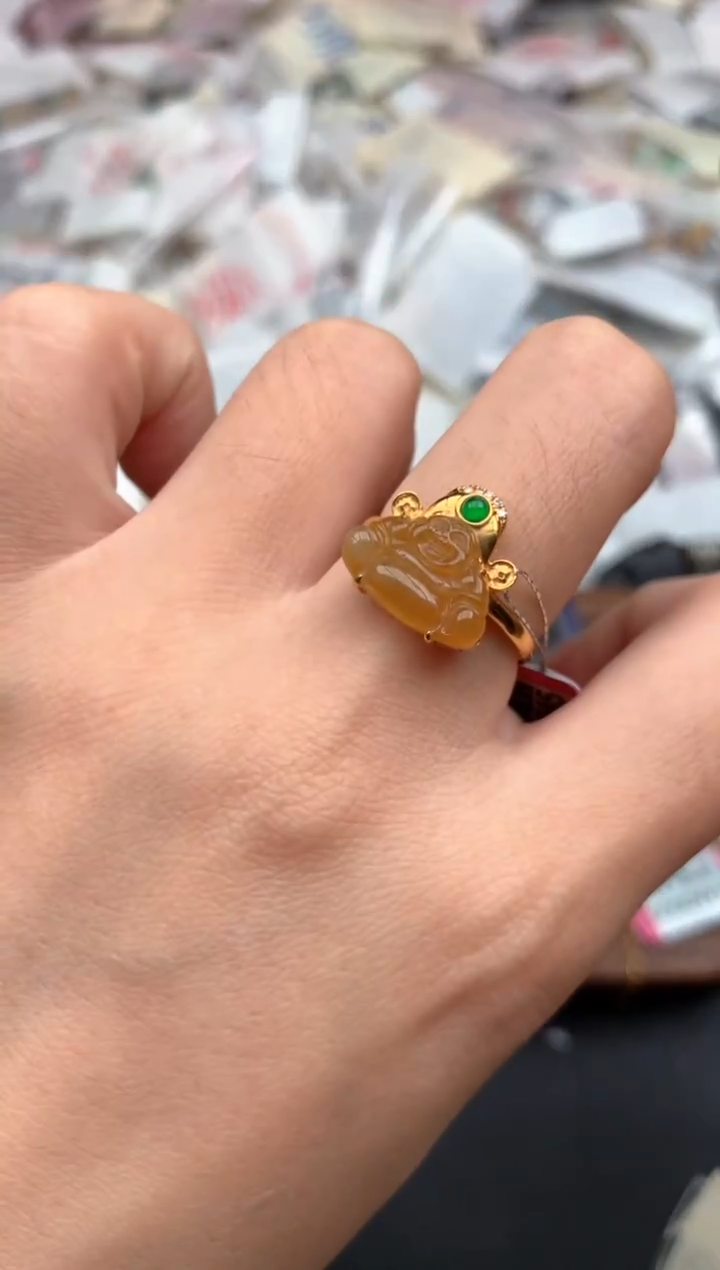 18K金镶嵌挂件翡翠一13圈