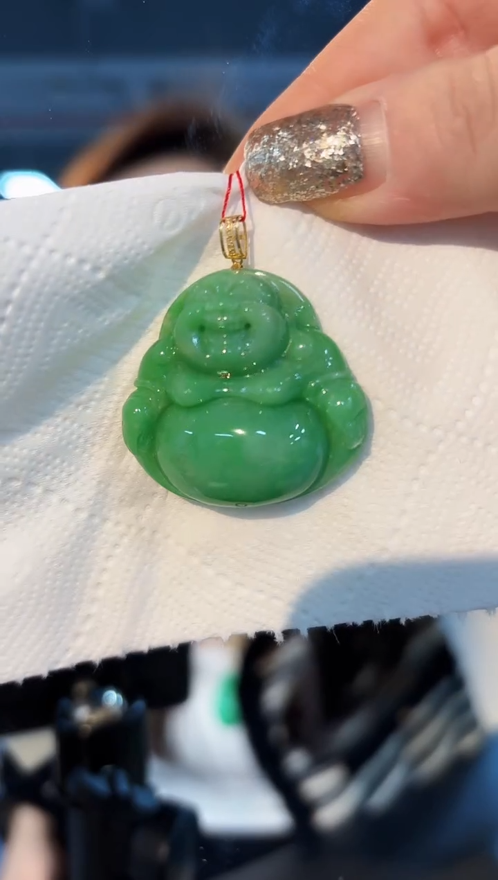 【闪购商品】翡翠颈饰18K金镶嵌缅料A货/支持复检/一件