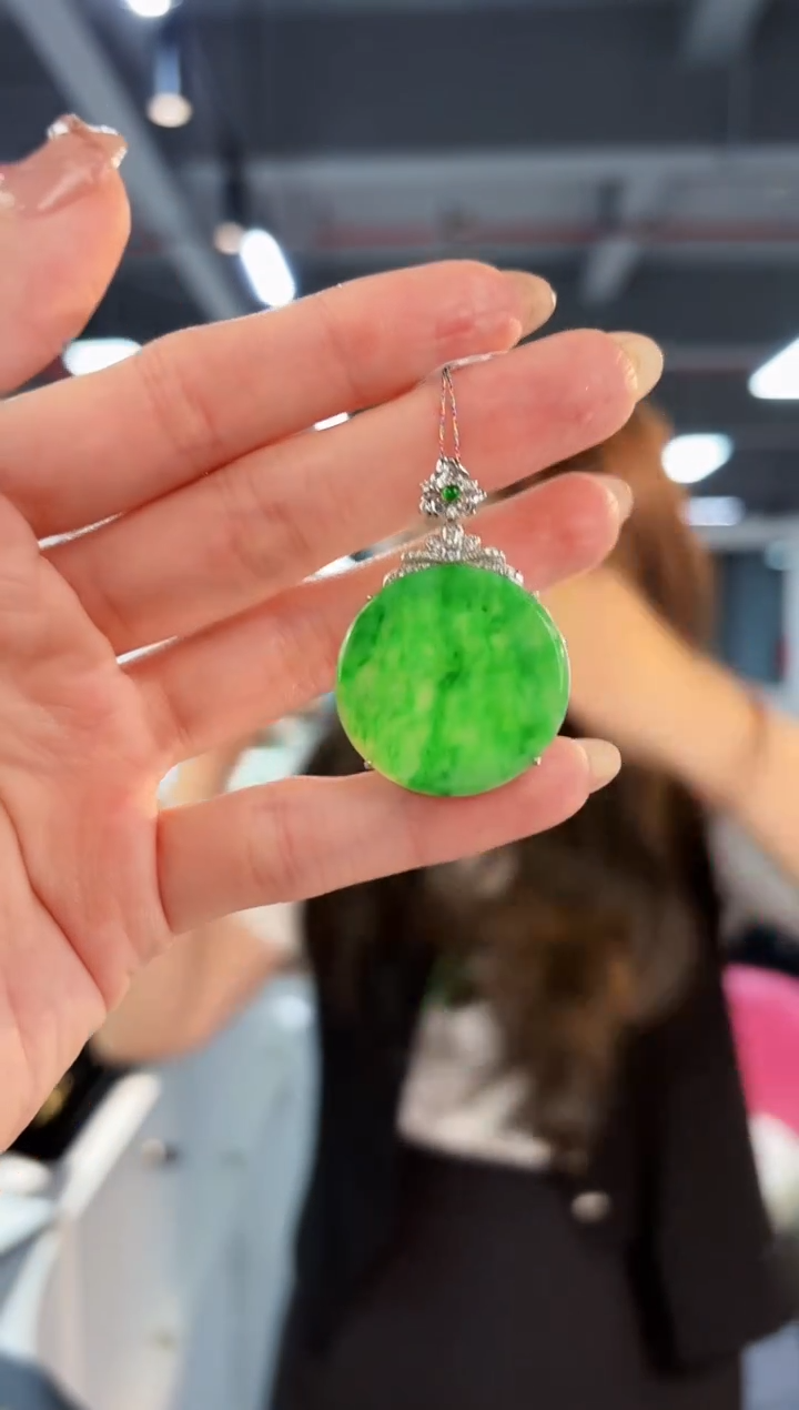 【闪购商品】翡翠颈饰18K金镶嵌缅料A货/支持复检/一件