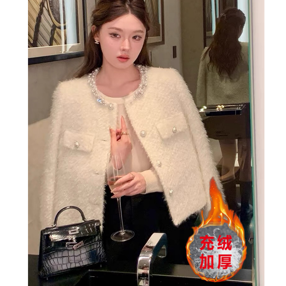 【当天发+运费险】充绒小香风短外套女秋冬法式富家千金加厚P2451