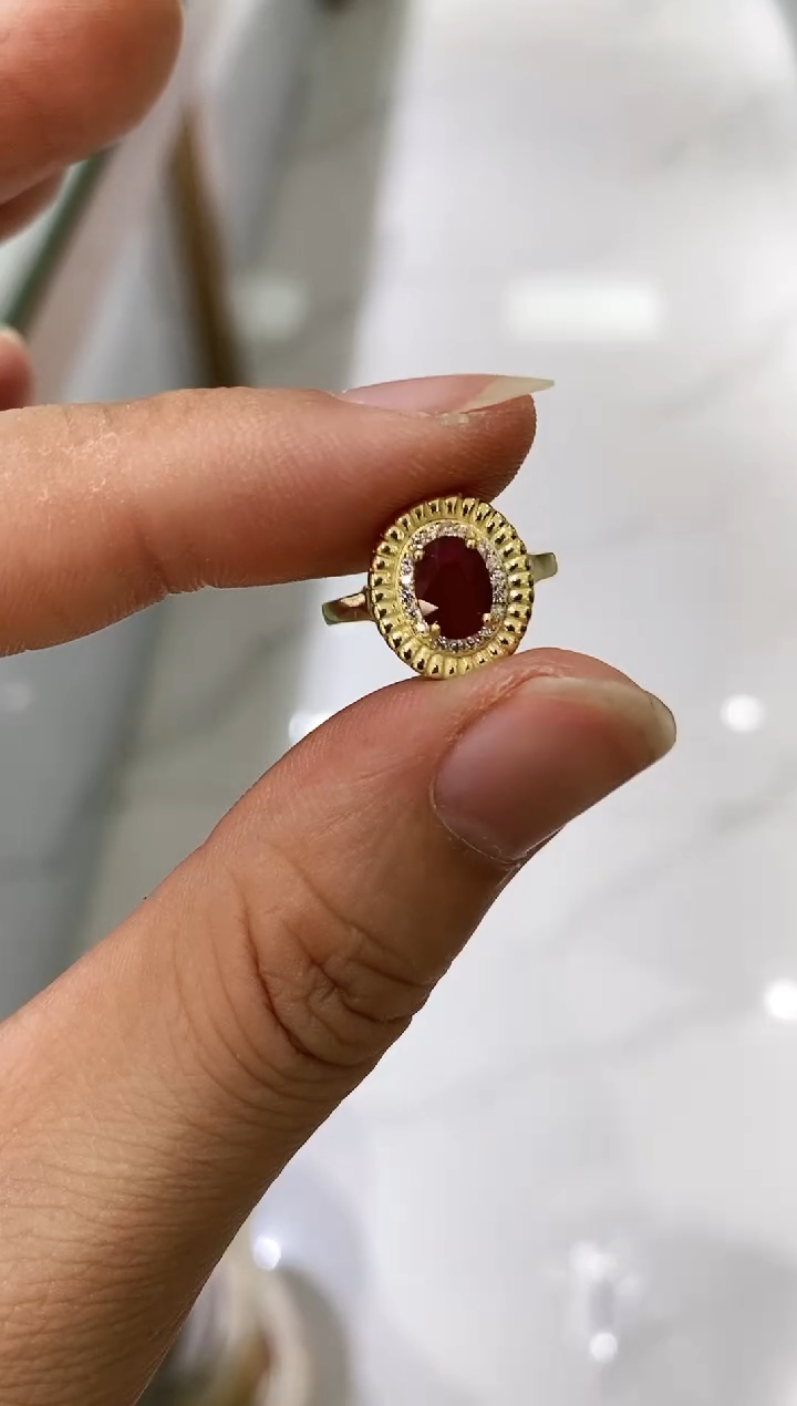 【闪购商品】红宝石戒指银S925镶嵌戒指