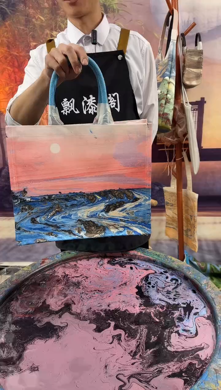 礁石晚霞现场制作288