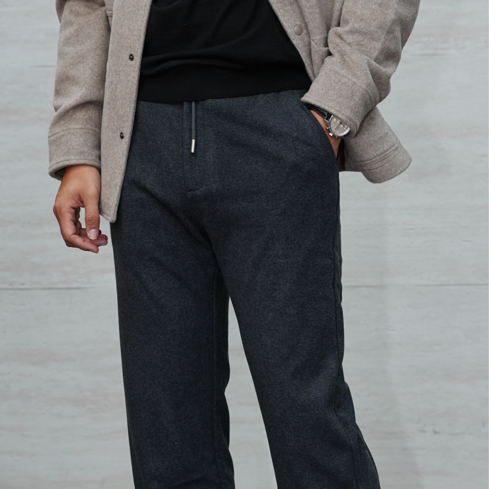 【休闲裤】男士商务休闲长裤 简约舒适垂感百搭秋冬厚款