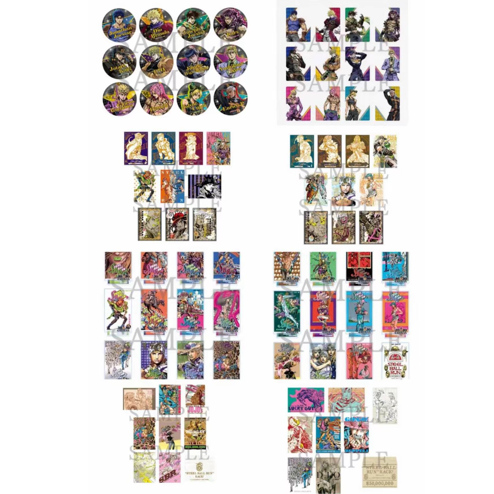 【平拆】JOJO正版日谷 SBR原画展吧唧透卡立牌 【默认代拆】