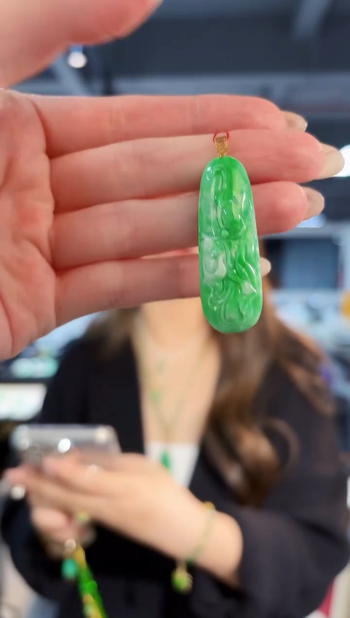 【闪购商品】翡翠颈饰18K金镶嵌缅料A货/支持复检/一件