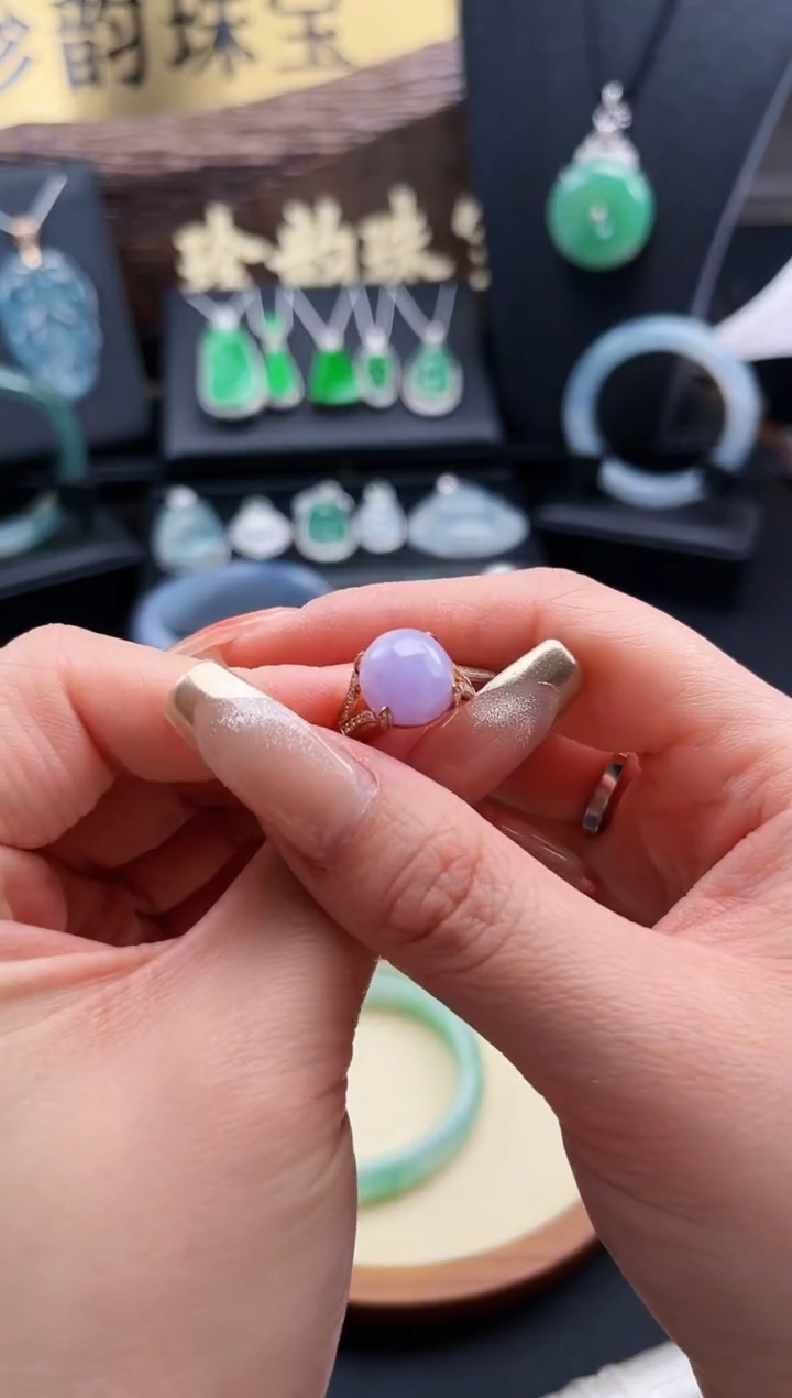 【闪购商品】翡翠戒指18K金镶嵌戒指