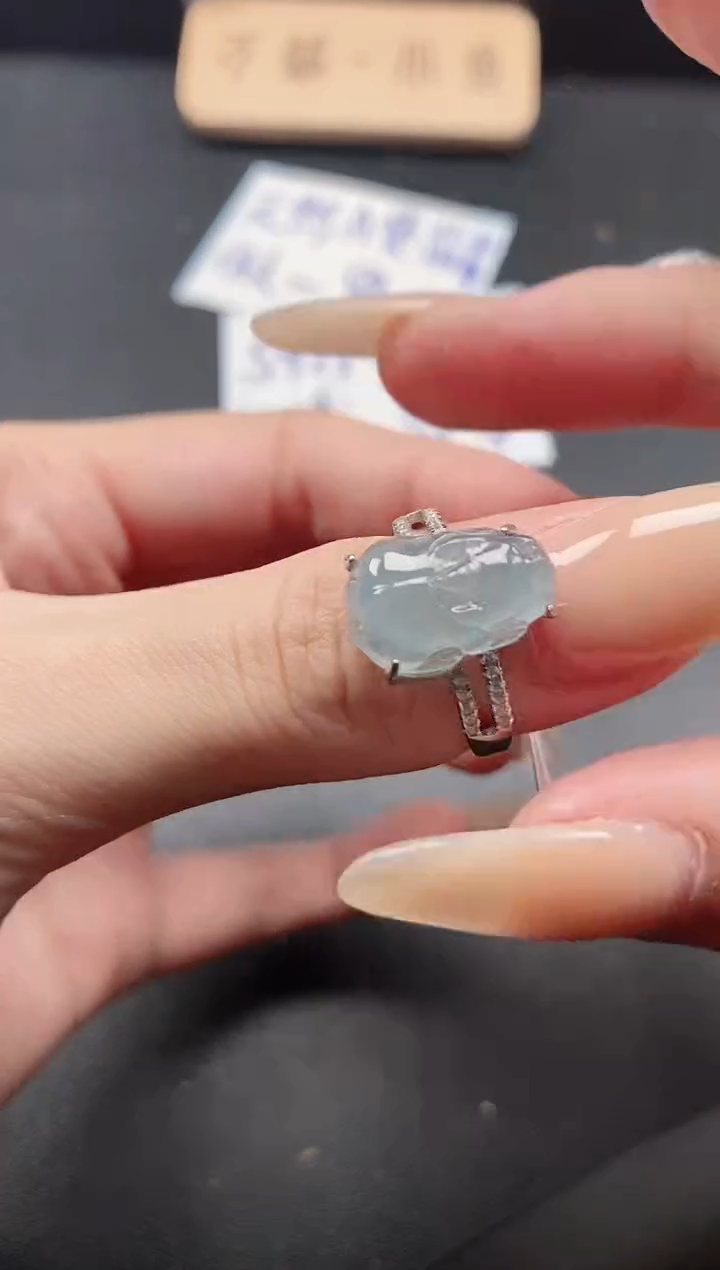 银S925镶嵌戒指翡翠51511