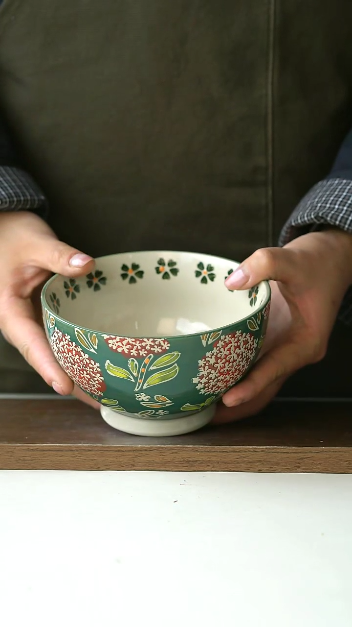 【闪购商品】陶瓷出法国油画风13.5cm米饭碗@4-2@