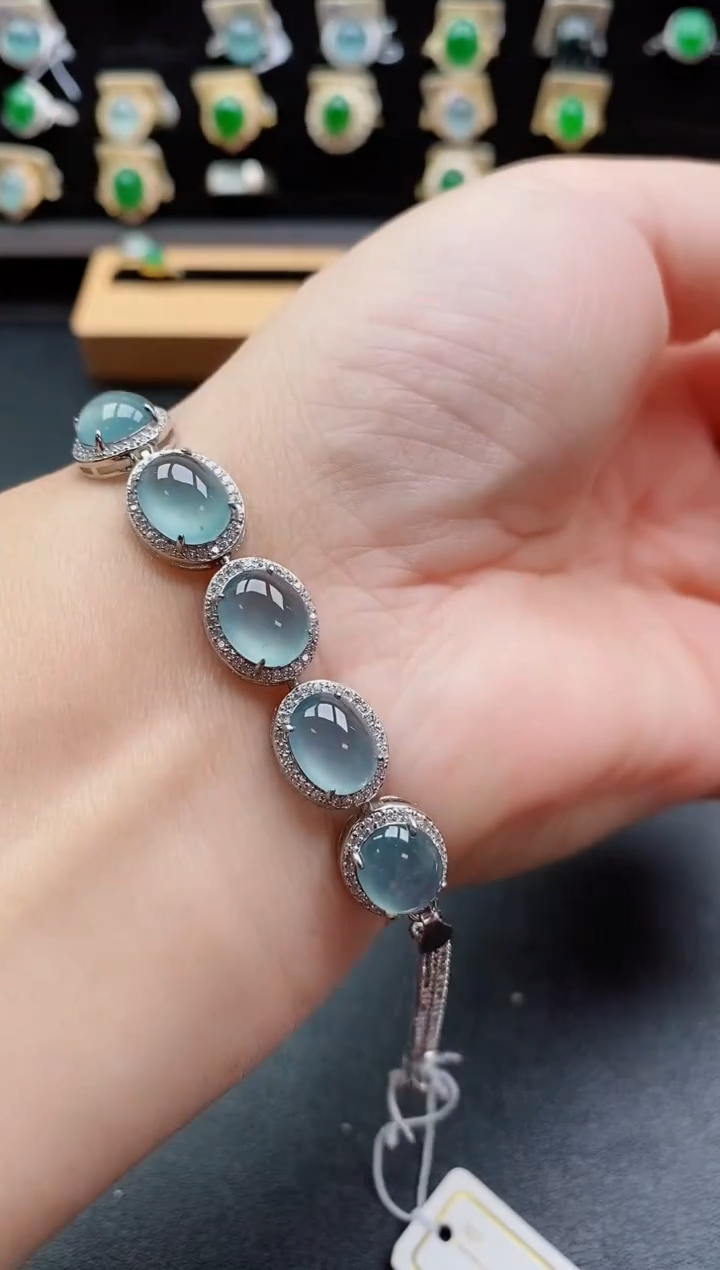 银S925镶嵌戒指翡翠1