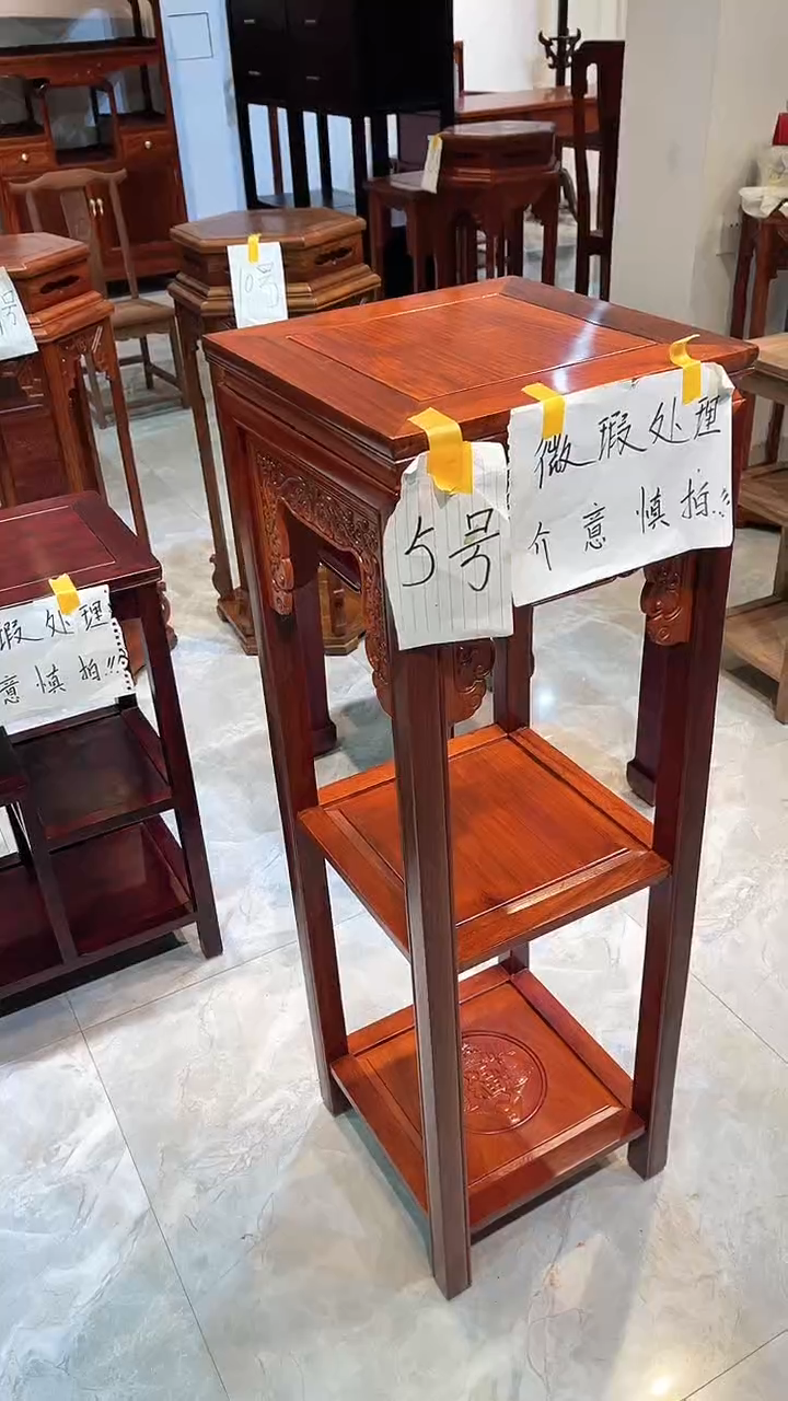 花梨木类成套家具花架32*32*98