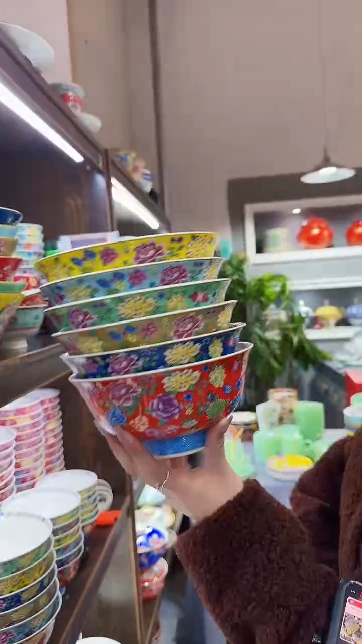 【闪购商品】瓷片7英寸面碗6个景德镇陶瓷【秦坊】