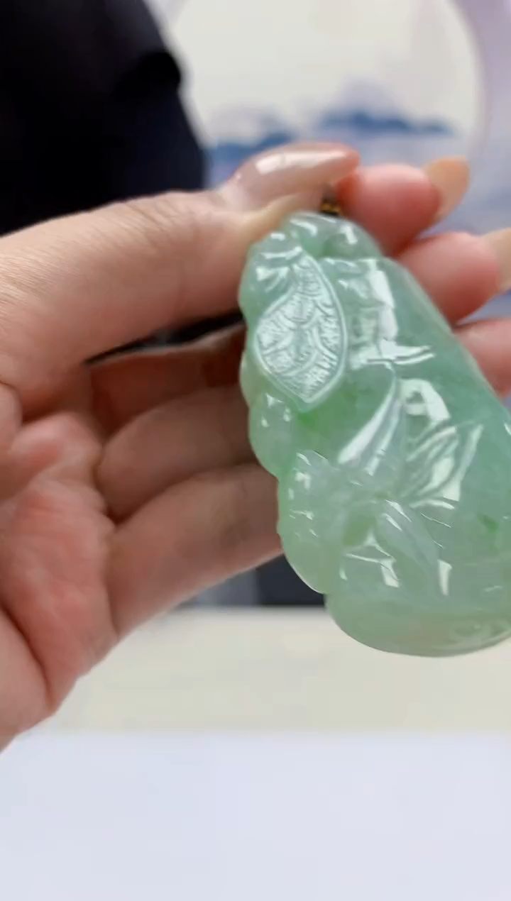 定制翡翠未镶嵌5060MM-毛货挂件78