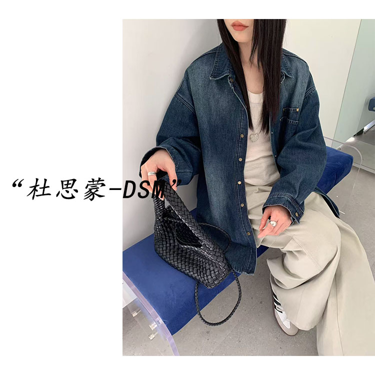 DSM-【星芒漫袖】韩国货！25秋冬韩系慵懒牛仔休闲运动外套88178 