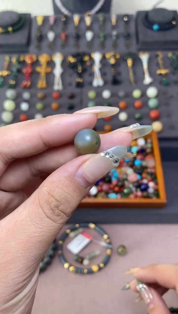 未镶嵌和田玉挂件12mm单珠