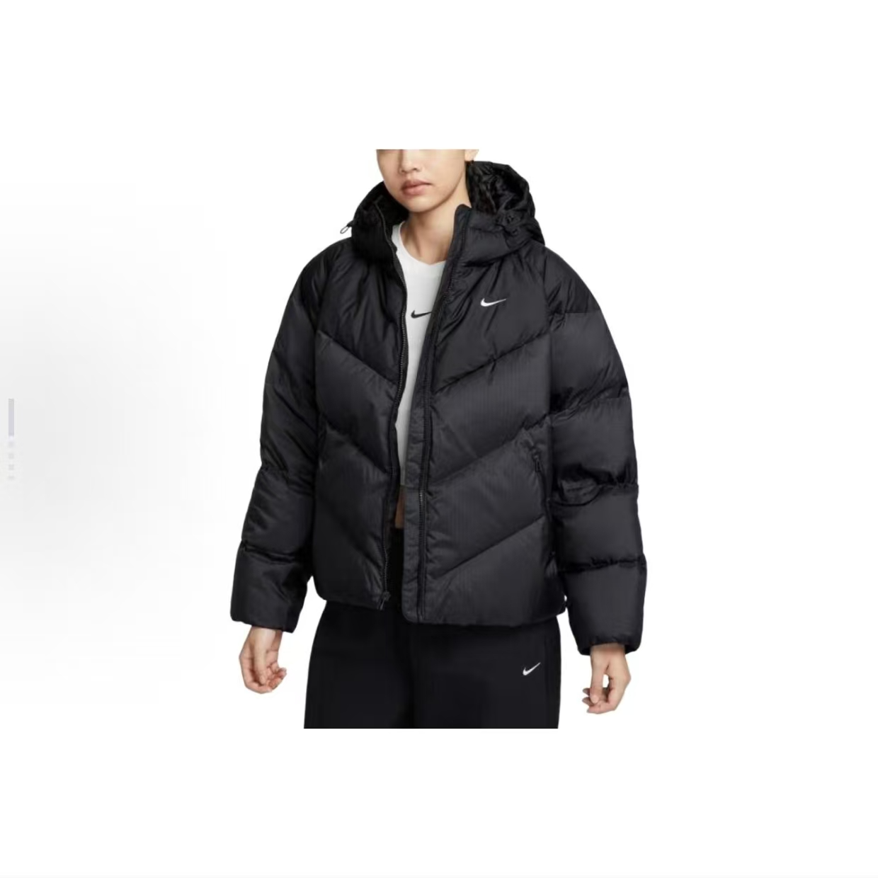 NIKE/耐克官方正品 运动连帽拉链面包羽绒服女款HV5236-010