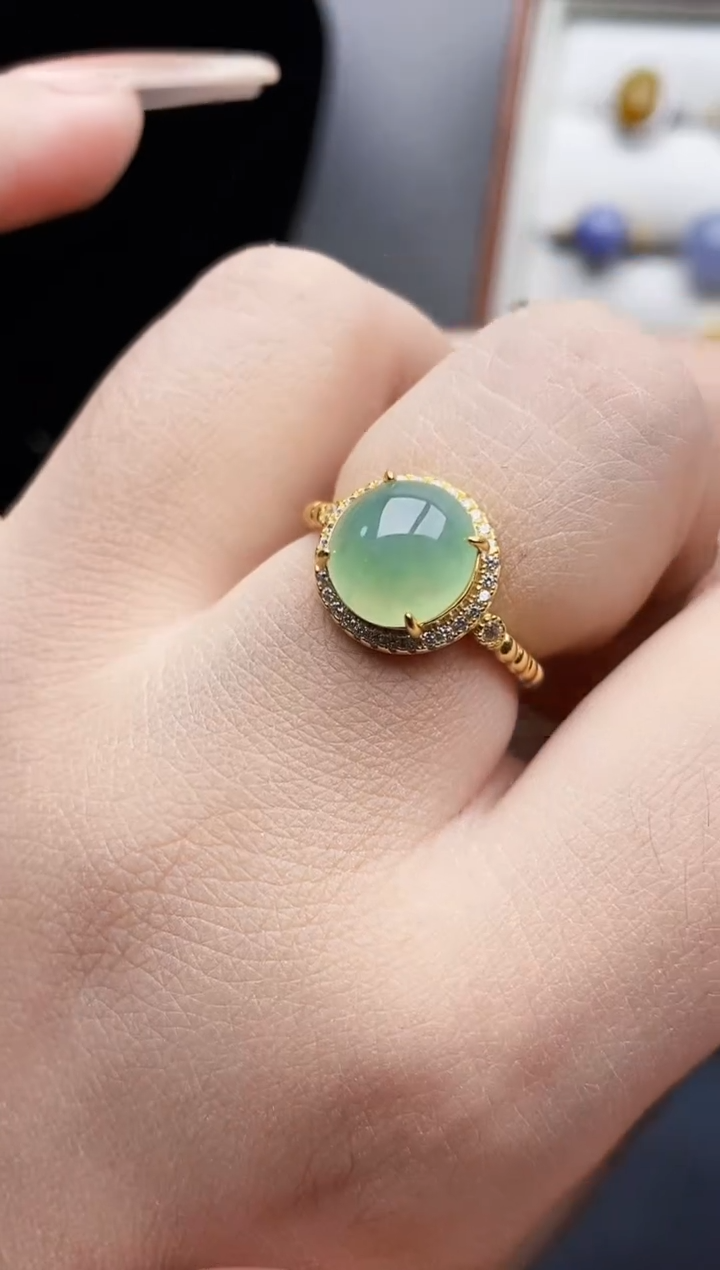 银S925镶嵌戒指翡翠0188