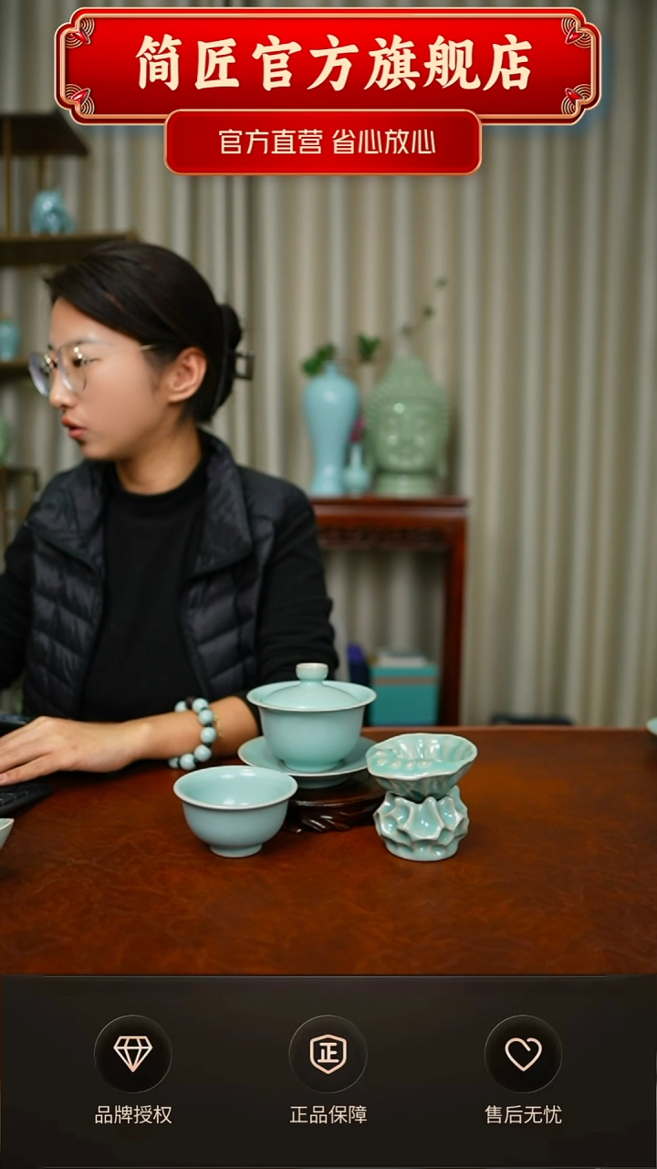 一级新品仿古大元宝盖碗 新品仿古莲蓬茶漏 压手