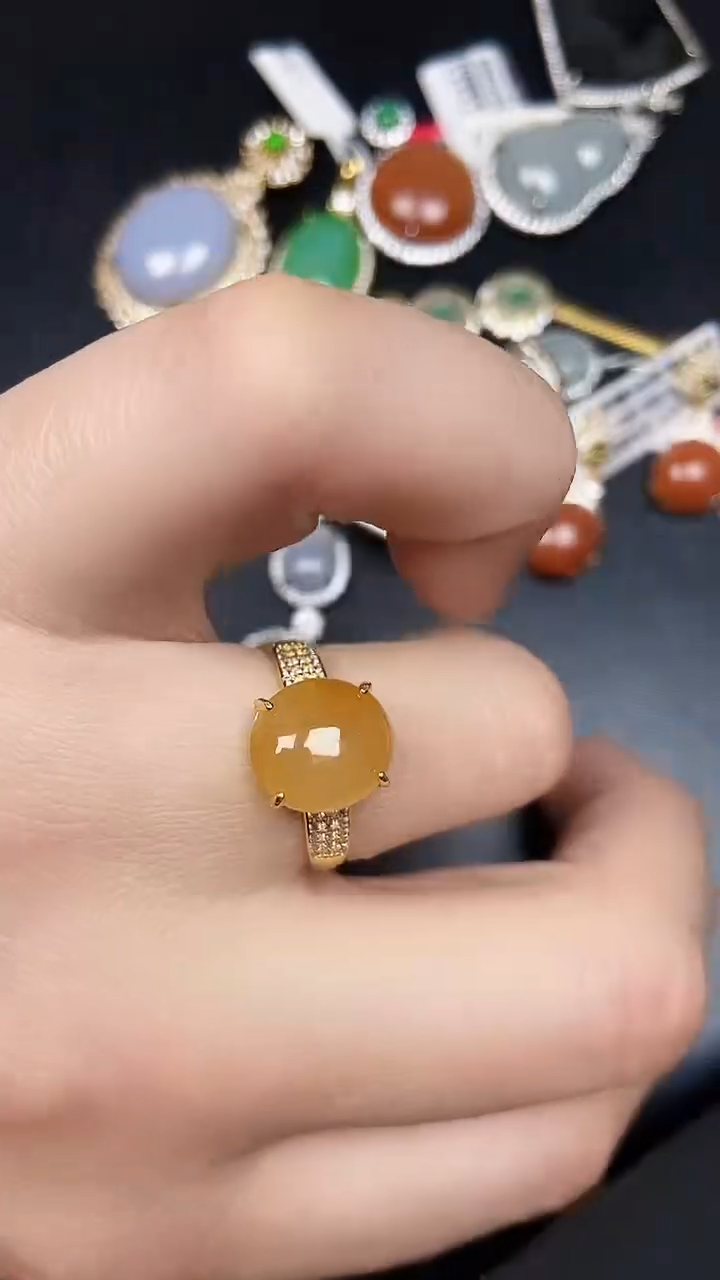 银S925镶嵌戒指翡翠1820