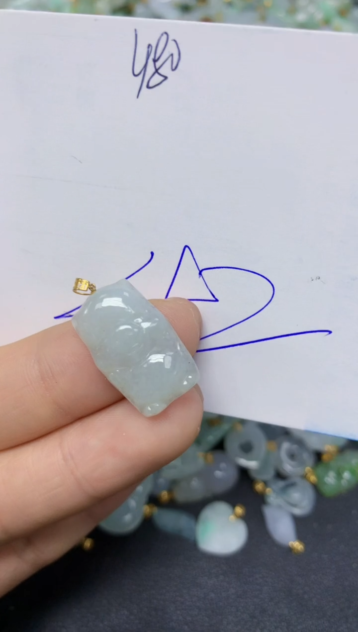 【闪购商品】翡翠挂件18K金镶嵌 天然翡翠A货