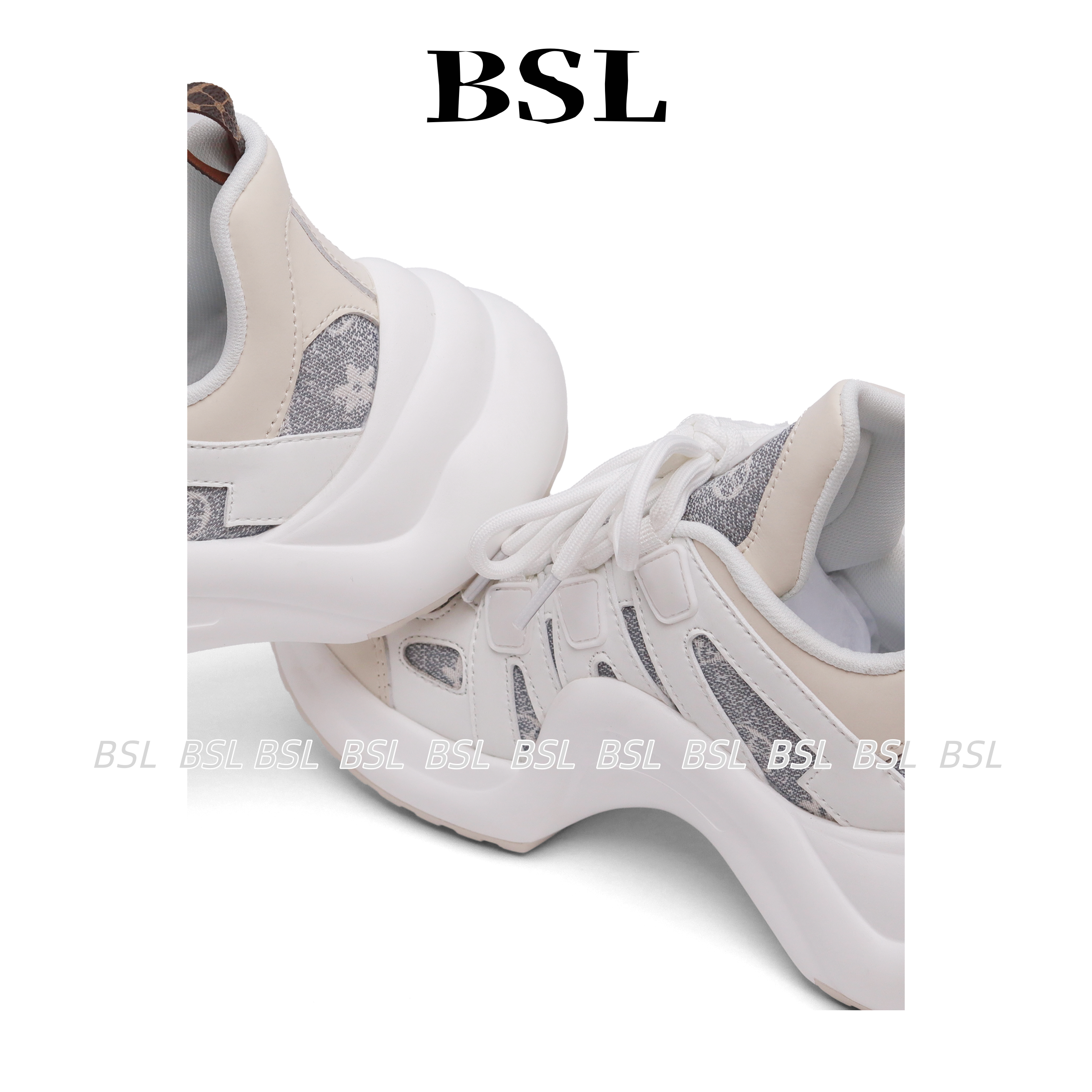 【断码】BSL “小蛮腰”老爹鞋秋冬软底弓形厚底小个子增高真皮