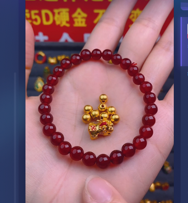 足金999鸿运当头+卡5古法8颗/ 多样性发