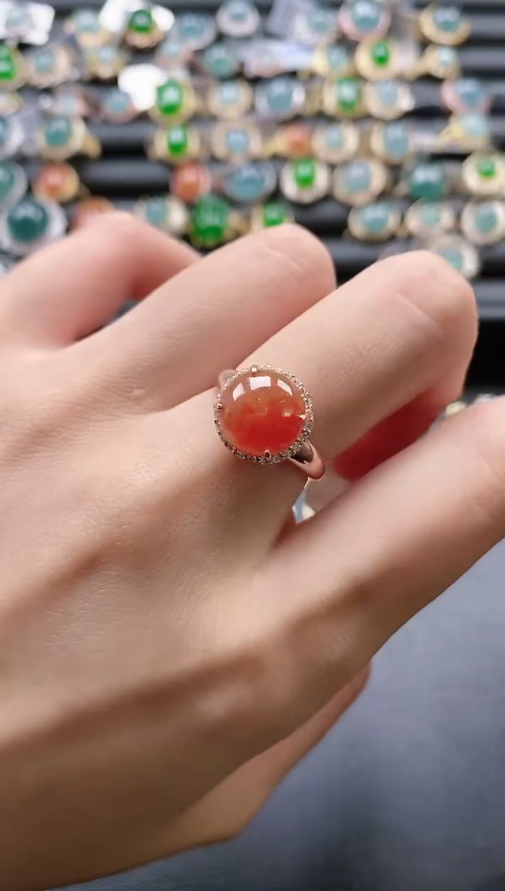 【闪购商品】翡翠戒指银S925镶嵌-600