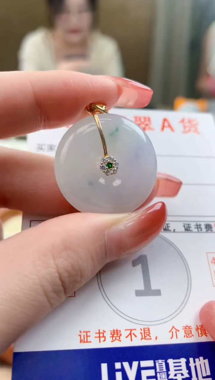 颈饰未镶嵌翡翠 天然A货翡翠挂件