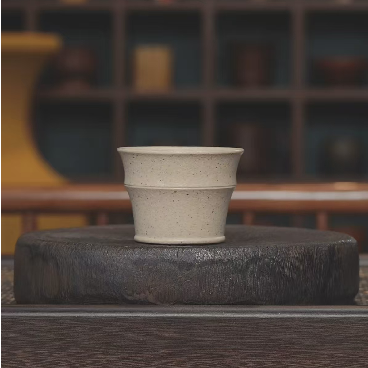 2189丨宜兴紫砂泥料体验款 九斋白段竹节杯  主人杯