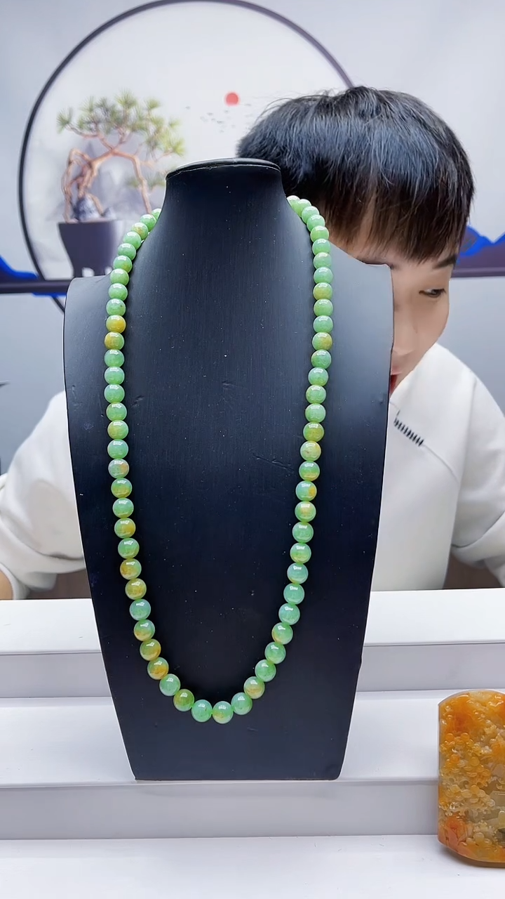 未镶嵌定制翡翠毛货-珠链57