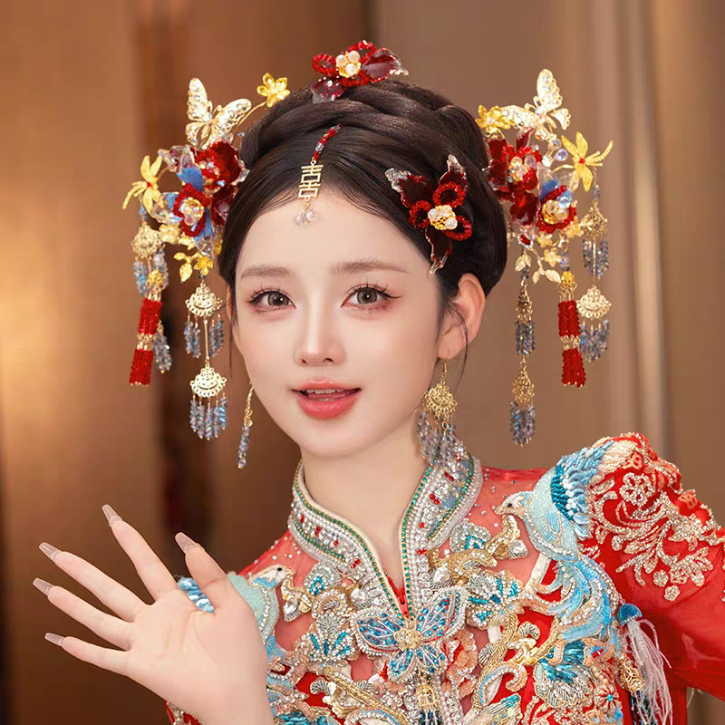 GZ374秀禾头饰2025新款高端中式结婚新娘头饰高级感大气额饰发饰