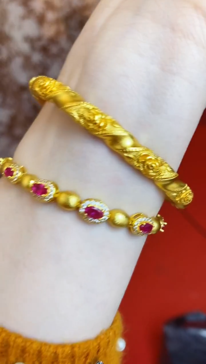 合金无024玫瑰花开口手镯