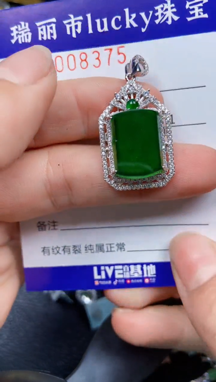 【闪购商品】翡翠颈饰银S925镶嵌8375