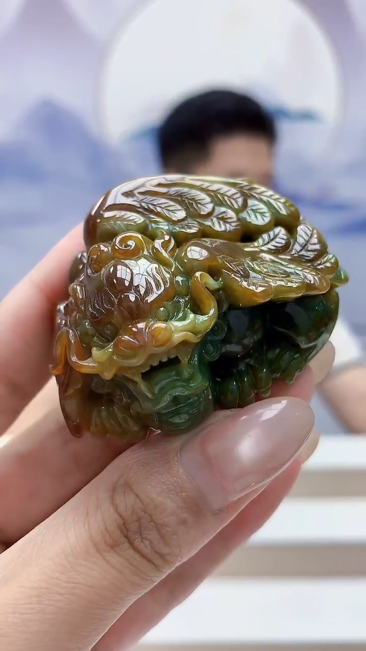 未镶嵌定制翡翠4917MM-毛货挂件135