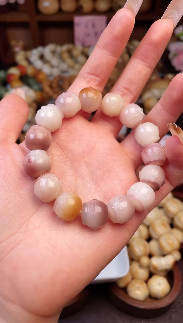 手串菩提根/象牙果Q紫美人蜜罐单圈