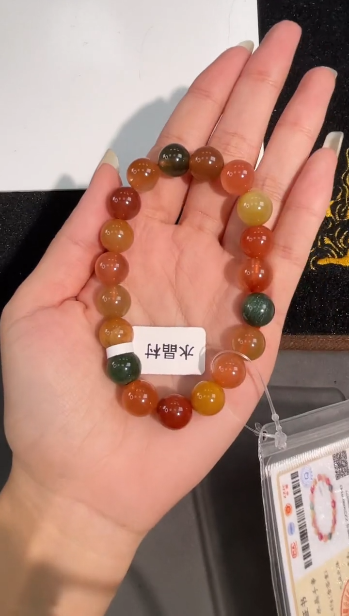 未镶嵌手链水晶8号福禄寿彩兔毛单圈10mm