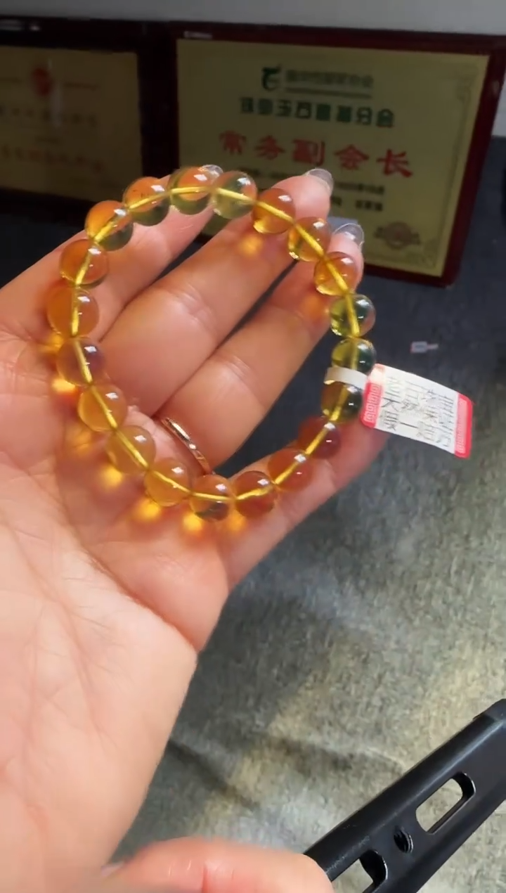 手串琥珀未镶嵌#53缅甸琥珀手串9mm