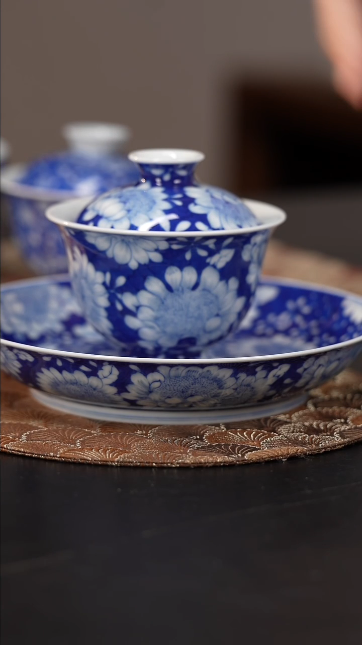 【闪购商品】杯看山柴窑青花向日葵