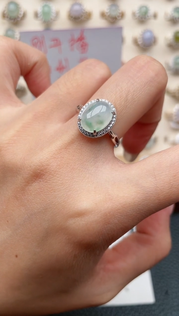 【闪购商品】翡翠戒指银S925镶嵌1111