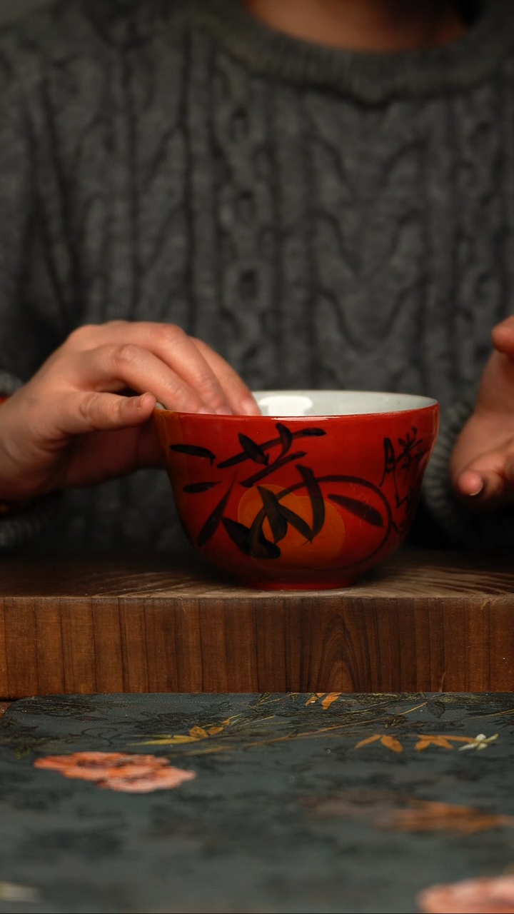 瓷片釉下彩手工手绘同款