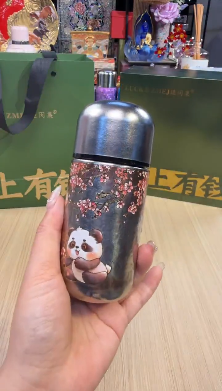 100造闵集 纯钛口袋杯 150mL（熊猫樱花）