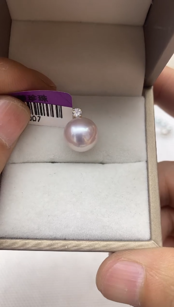 【闪购商品】淡水珍珠吊坠(不含链)18K金镶嵌曼塔玫瑰吊坠12mm