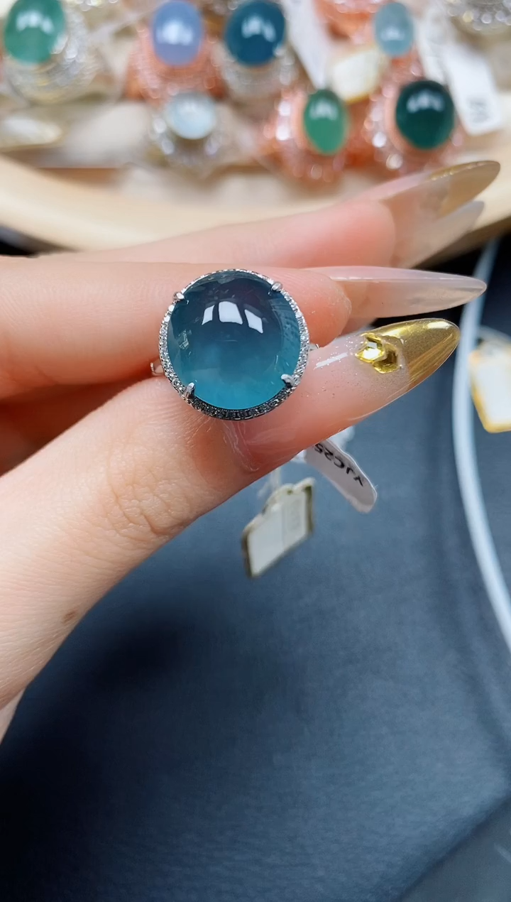 【闪购商品】翡翠戒指银S925镶嵌翡翠