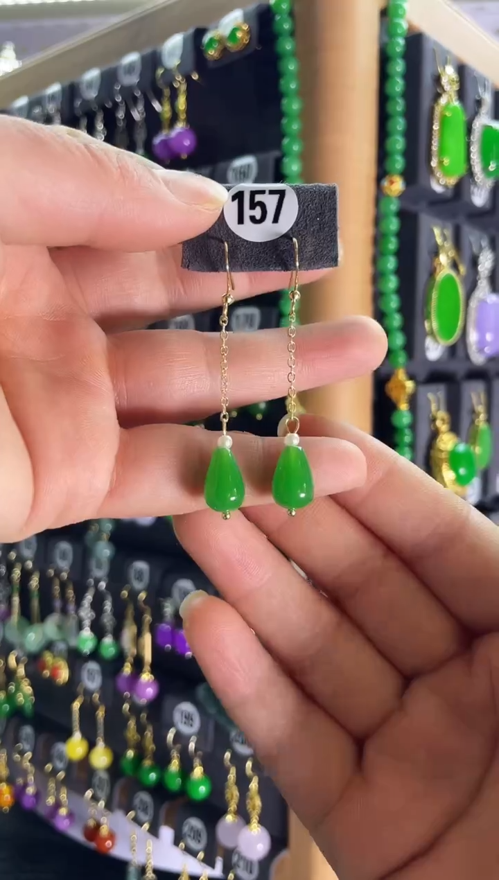 【闪购商品】翡翠耳饰银S925镶嵌157....