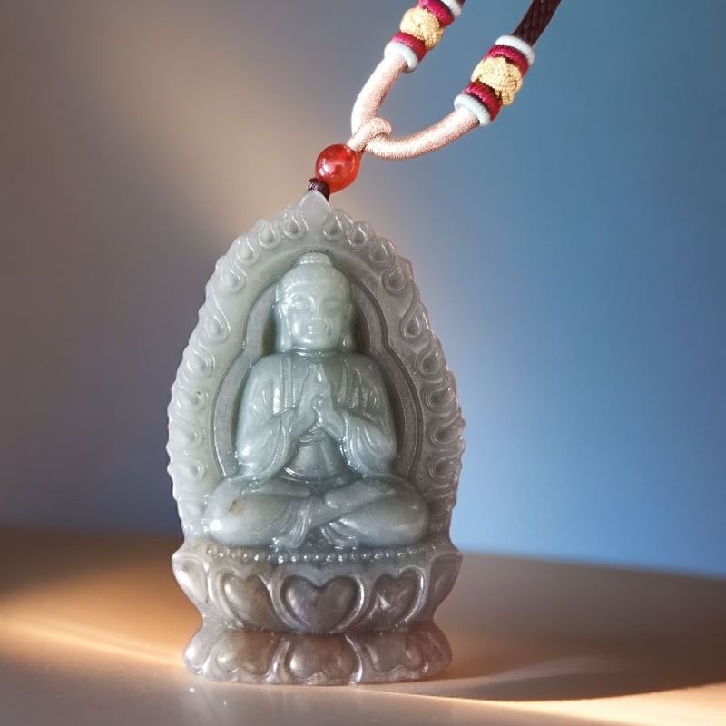 【李总福利】纯天然未镶嵌多样性发其一和田玉观音吊坠