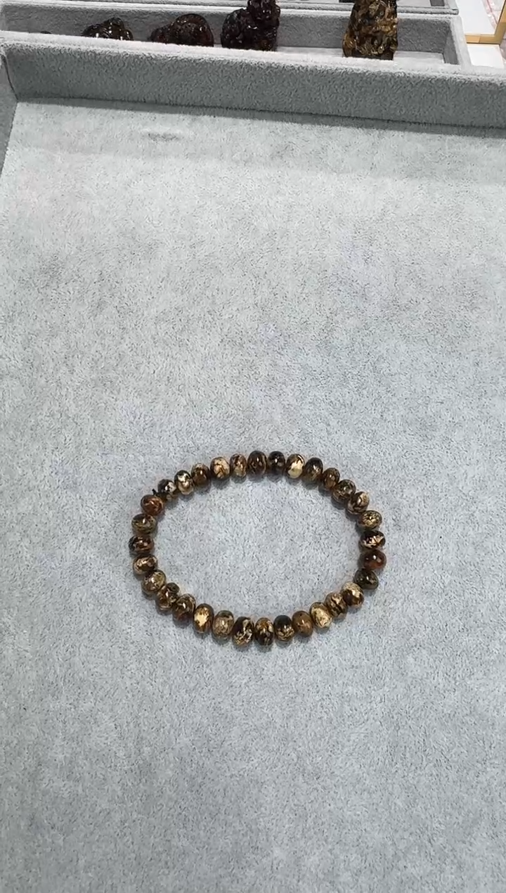 手链琥珀未镶嵌抚顺琥珀   干白花  花珀  8MM