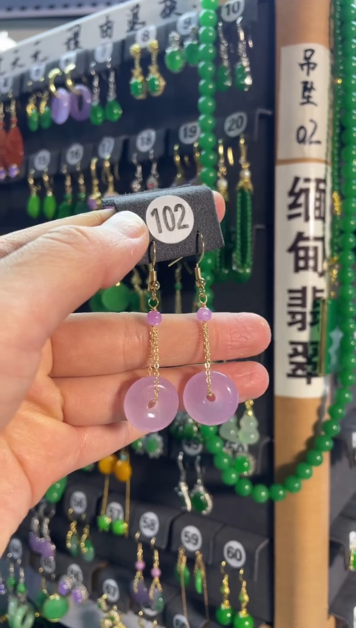【闪购商品】翡翠耳饰银S925镶嵌102.........