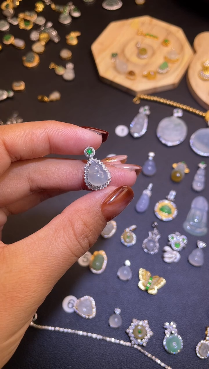 吊坠(不含链)银S925镶嵌翡翠1