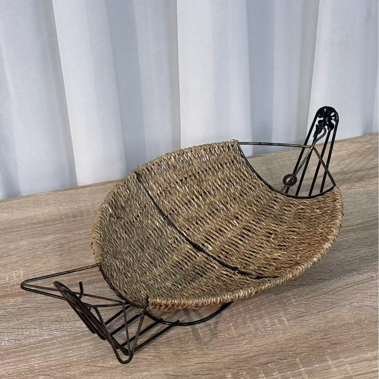 特价铁艺编织摇篮筐桌面装饰收纳筐子