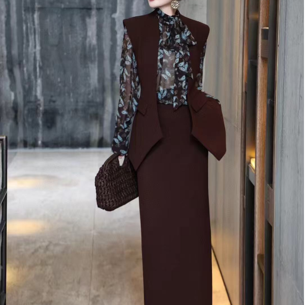 MINJ【优雅气质】气质名媛套装上衣裙新款洋气温柔显瘦修身两件套