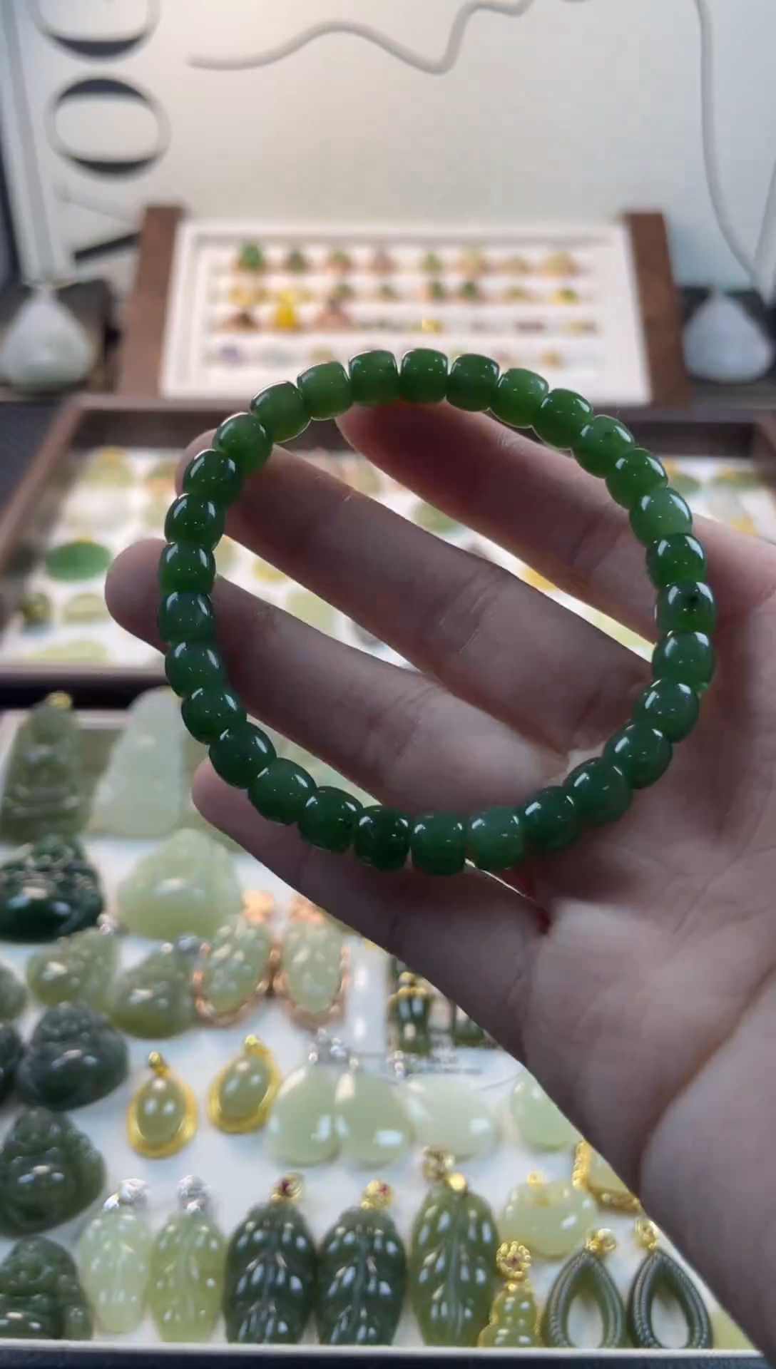 未镶嵌手串和田玉（碧玉）直切款